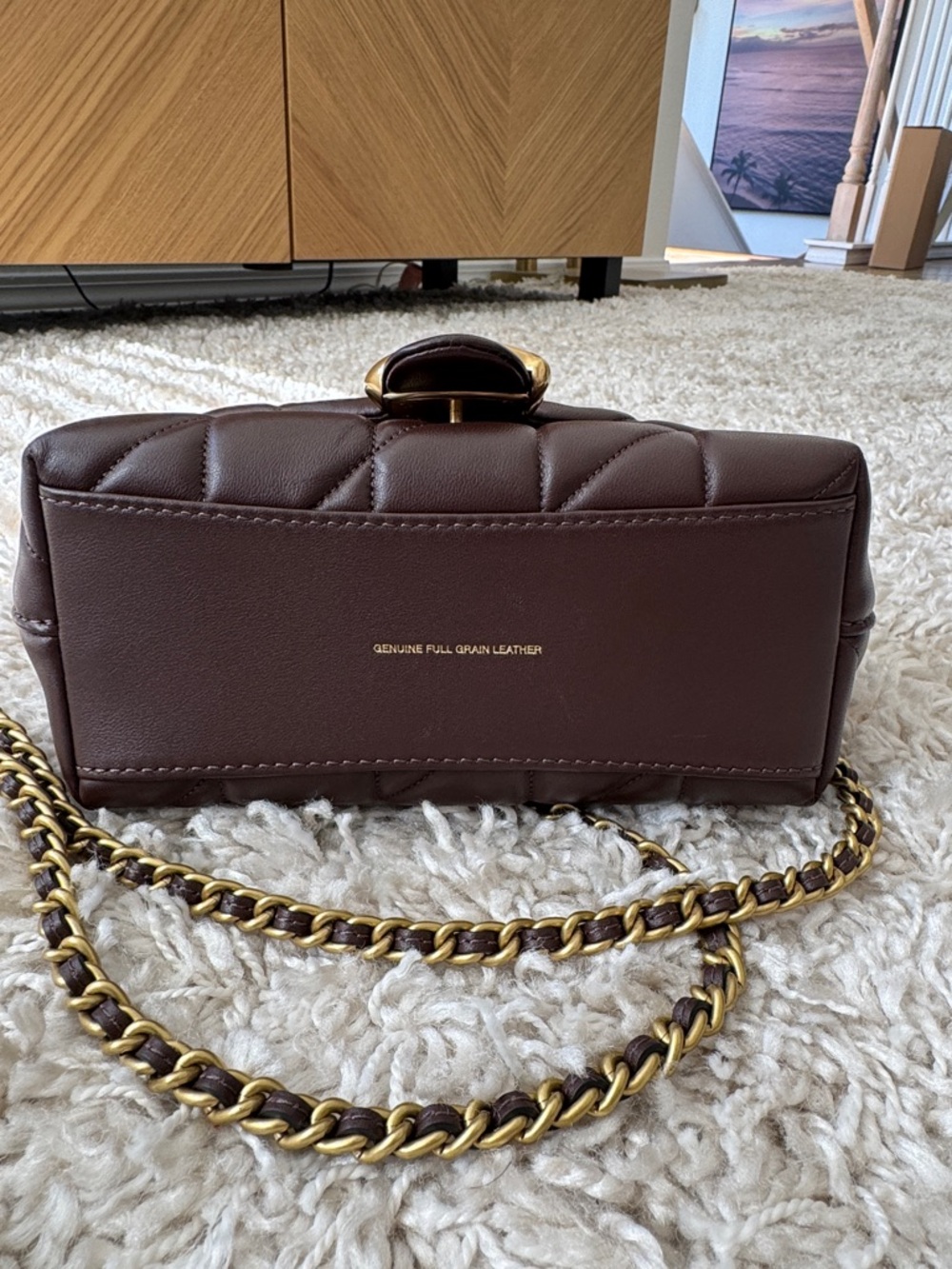 Coach Quilted Tabby Top Handle small Crossbody in Maple with Gold Hardware - Picture 6 of 13